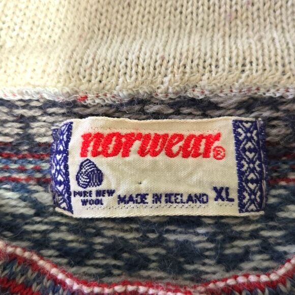 Vintage Norwear Made in Iceland Wool Button Up Cardigan Sweater Size XL - Picture 5 of 7